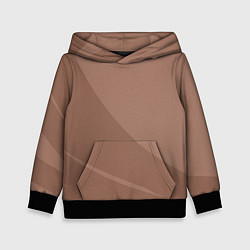 Толстовка-худи детская Мокко Мусс однотонный с полосой, цвет: 3D-черный