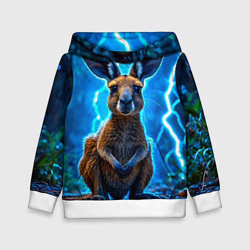 Детская толстовка Кенгуру в разрядах молнии / 3D-Белый – фото 1