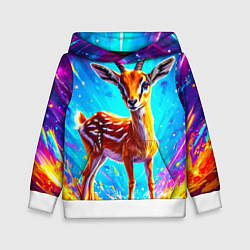 Толстовка-худи детская Газель малыш, цвет: 3D-белый