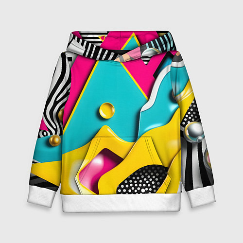 Детская толстовка Праздничная абстракция / 3D-Белый – фото 1
