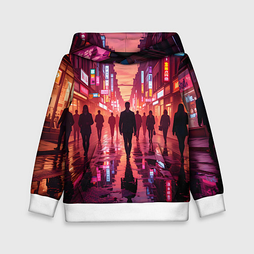 Детская толстовка Вечерний мегаполис / 3D-Белый – фото 1