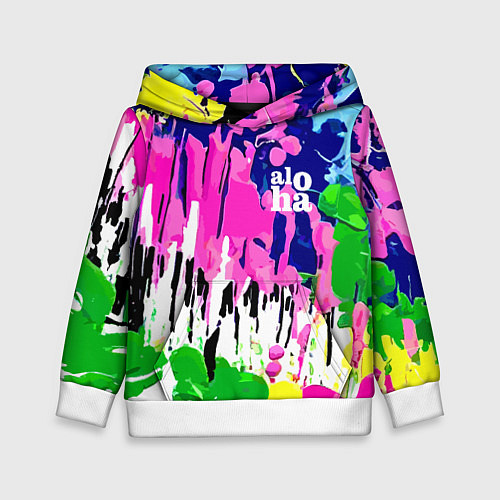Детская толстовка Colorful abstraction - aloha / 3D-Белый – фото 1
