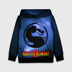 Толстовка-худи детская Мортал комбат 2 - логотип, цвет: 3D-черный