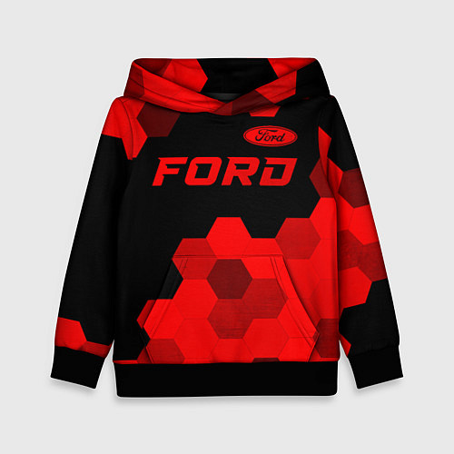 Детская толстовка Ford - red gradient посередине / 3D-Черный – фото 1