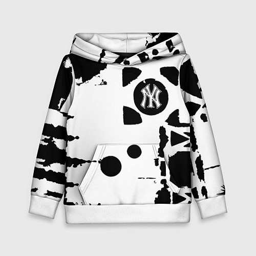 Детская толстовка New York yankees - baseball team pattern / 3D-Белый – фото 1