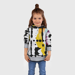 Толстовка-худи детская Цветная абстракция - минимализм, цвет: 3D-меланж — фото 2