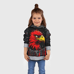 Толстовка-худи детская Орел Атланта Хокс в стене, цвет: 3D-меланж — фото 2