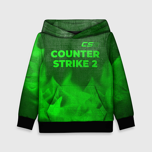 Детская толстовка Counter Strike 2 - green gradient посередине / 3D-Черный – фото 1