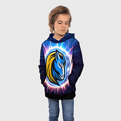 Толстовка-худи детская Даллас Маверикс логотип в искрах, цвет: 3D-черный — фото 2