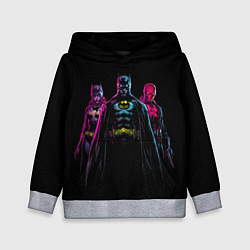 Толстовка-худи детская Бэтмен и женщина кошка, цвет: 3D-меланж