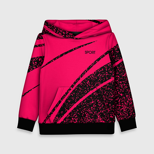 Детская толстовка Sport розовый с чёрным в крапинку / 3D-Черный – фото 1