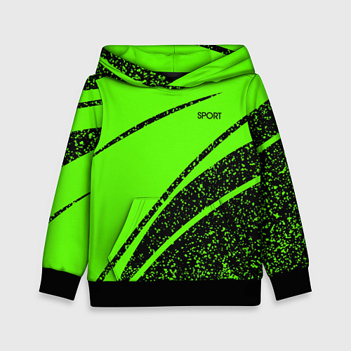 Детская толстовка Sport зелёный с чёрным в крапинку / 3D-Черный – фото 1