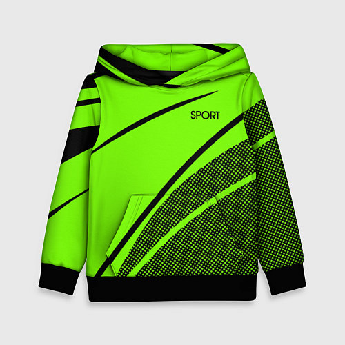 Детская толстовка Sport ярко-зелёный с чёрным точечный / 3D-Черный – фото 1