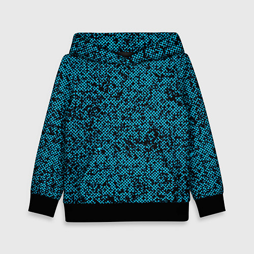 Детская толстовка Чёрно-голубой текстура точки / 3D-Черный – фото 1