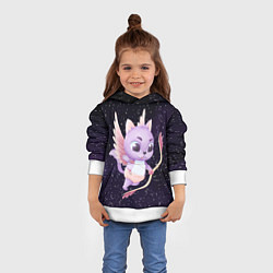 Толстовка-худи детская Ночной код-купидон, цвет: 3D-белый — фото 2