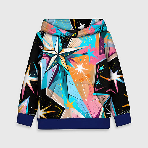 Детская толстовка Граффити звезды / 3D-Синий – фото 1