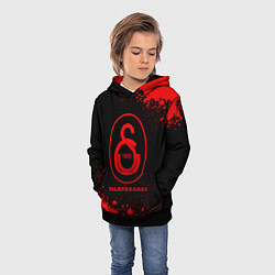 Толстовка-худи детская Galatasaray - red gradient, цвет: 3D-черный — фото 2