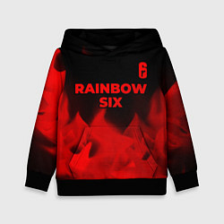 Толстовка-худи детская Rainbow Six - red gradient посередине, цвет: 3D-черный