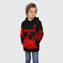 Толстовка-худи детская Rainbow Six - red gradient посередине, цвет: 3D-черный — фото 2