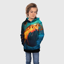 Толстовка-худи детская Взрыв планеты, цвет: 3D-черный — фото 2