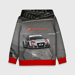 Толстовка-худи детская Автогонки на шорт-треке Audi sport racing team, цвет: 3D-красный