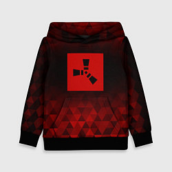 Толстовка-худи детская Rust red poly, цвет: 3D-черный