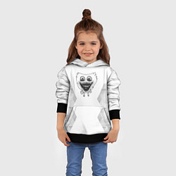 Толстовка-худи детская Poppy Playtime white poly, цвет: 3D-черный — фото 2