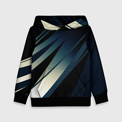 Толстовка-худи детская Чёрно-синий абстрактный с полосами, цвет: 3D-черный