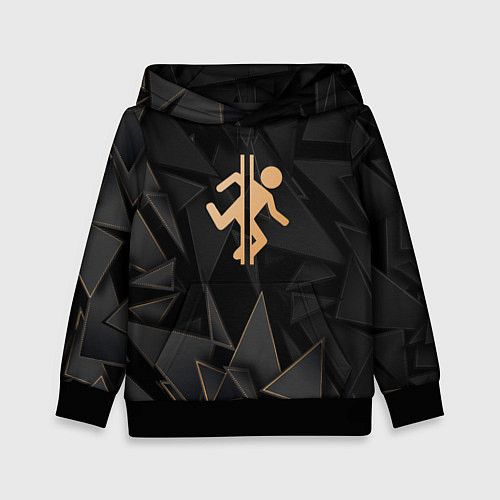 Детская толстовка Portal golden poly / 3D-Черный – фото 1