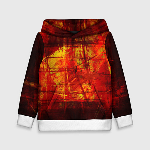 Детская толстовка Абстракция - red grunge tear / 3D-Белый – фото 1