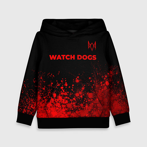 Детская толстовка Watch Dogs - red gradient посередине / 3D-Черный – фото 1