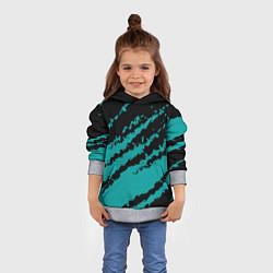 Толстовка-худи детская The color is black and light blue, цвет: 3D-меланж — фото 2