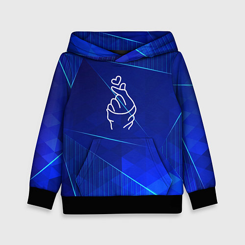 Детская толстовка K Pop blue poly / 3D-Черный – фото 1