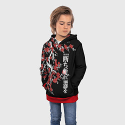 Толстовка-худи детская Корпус бойни демонов - цветущая сакура, цвет: 3D-красный — фото 2