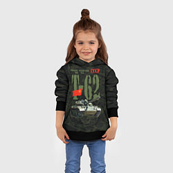 Толстовка-худи детская Советский средний танк Т-62, цвет: 3D-черный — фото 2