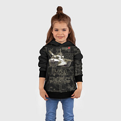 Толстовка-худи детская Т-72 основной боевой танк, цвет: 3D-черный — фото 2