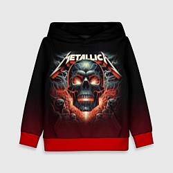 Толстовка-худи детская Metallica - fire skull, цвет: 3D-красный