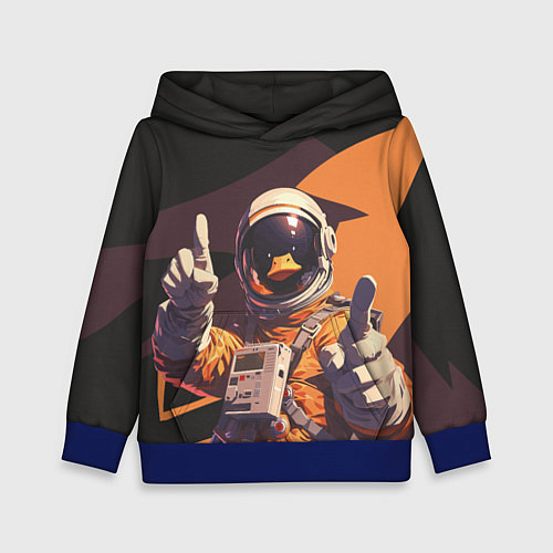 Детская толстовка Птичий астронавт / 3D-Синий – фото 1