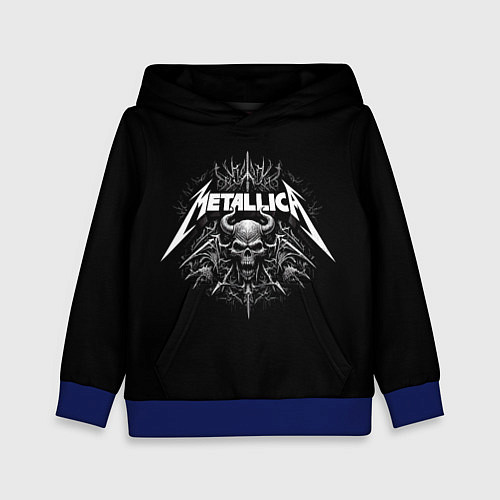 Детская толстовка The horned skull - Metallica / 3D-Синий – фото 1