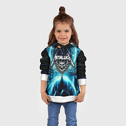 Толстовка-худи детская Neon glow - Metallica, цвет: 3D-белый — фото 2