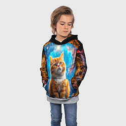 Толстовка-худи детская Манчкин в космосе, цвет: 3D-меланж — фото 2