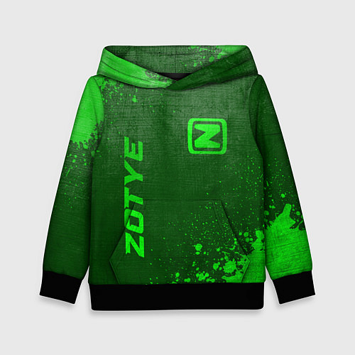 Детская толстовка Zotye - green gradient вертикально / 3D-Черный – фото 1