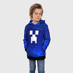 Толстовка-худи детская Minecraft blue poly, цвет: 3D-черный — фото 2