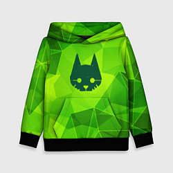 Толстовка-худи детская Stray green poly, цвет: 3D-черный