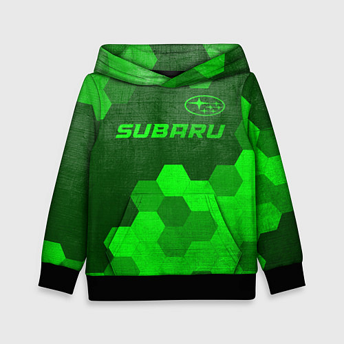 Детская толстовка Subaru - green gradient посередине / 3D-Черный – фото 1