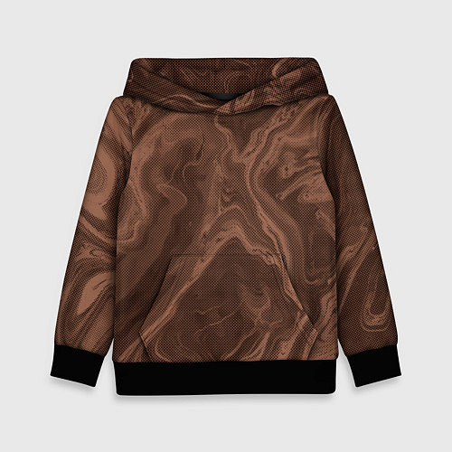 Детская толстовка Коричневый абстракция в точку / 3D-Черный – фото 1