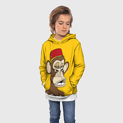 Толстовка-худи детская NFT ape monkey, цвет: 3D-белый — фото 2