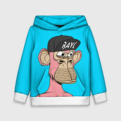 Толстовка-худи детская NFT pink ape, цвет: 3D-белый