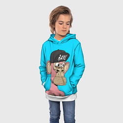 Толстовка-худи детская NFT pink ape, цвет: 3D-белый — фото 2