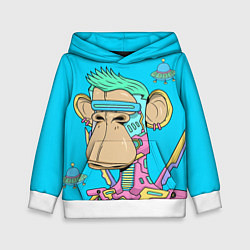 Толстовка-худи детская NFT cyber ape UFO, цвет: 3D-белый